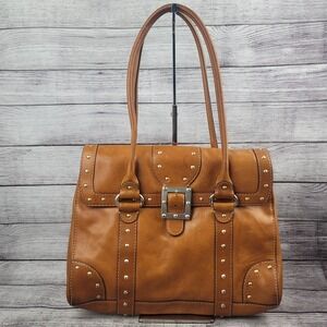 Michael Kors Luggage Color Handbag With Silver Detail